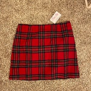 Pink Lily Plaid Skirt